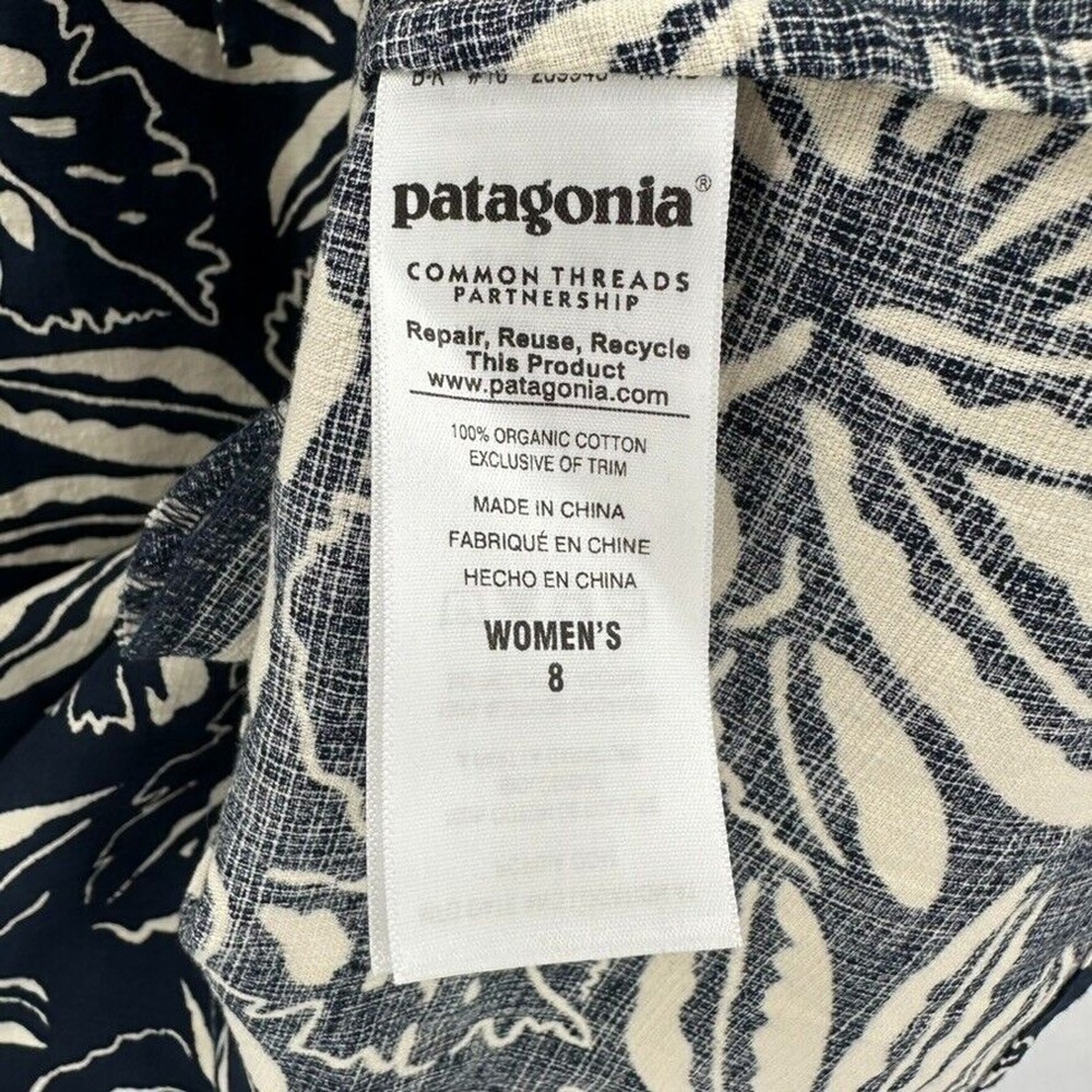 Patagonia Pataloha Dress Limited Edition Size 8 Floral Navy White Beach‎ Resort - Picture 8 of 9